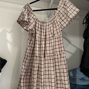 Old Navy Plaid Off-Shoulder Top